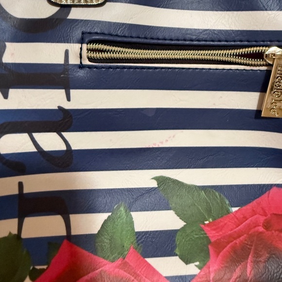 Nicole Lee Multicolor Striped Satchel with Pink Handles - Picture 10 of 15